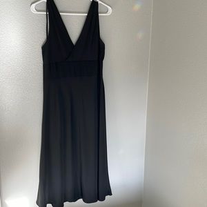 J.Crew Wedding collection black V-neck/back silk gabardine dress.